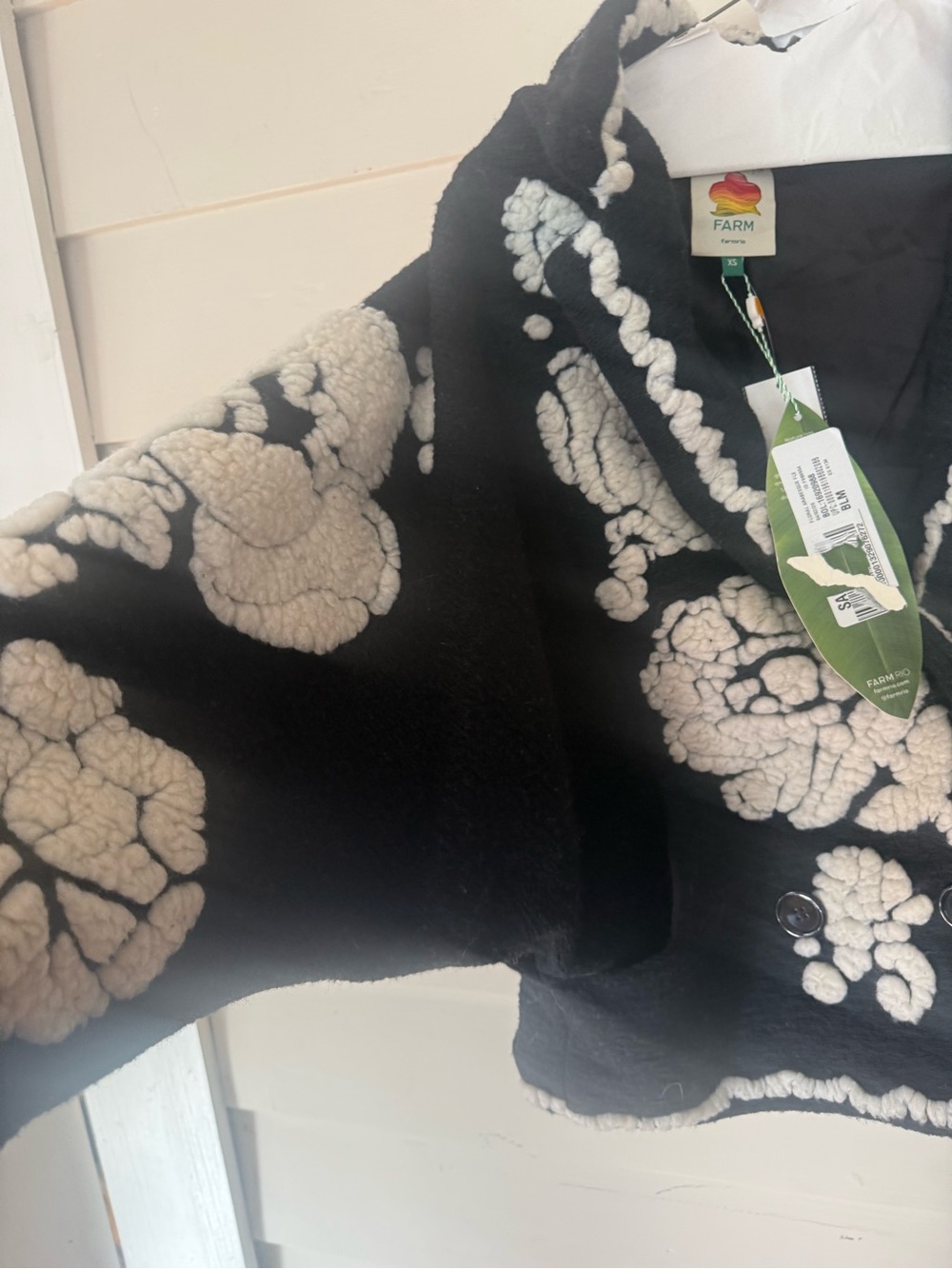 FARM Rio Garden Fleece Jacket Floral Botanical Print Size XS NWT - Picture 8 of 8